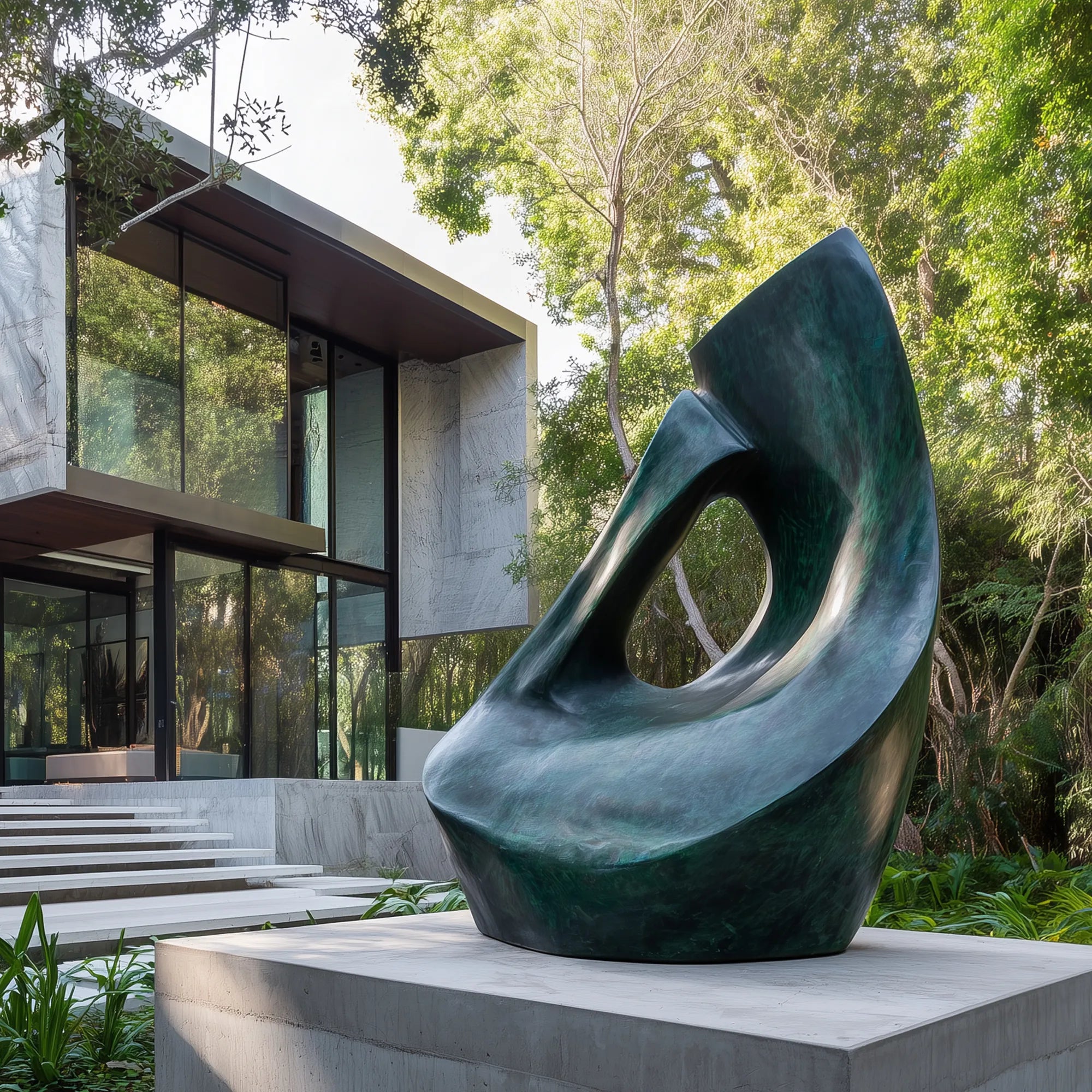 DVS Organic Bronze Sculpture with Hollow Curve Design for Modern Villa Yard and Gallery Courtyard DB110