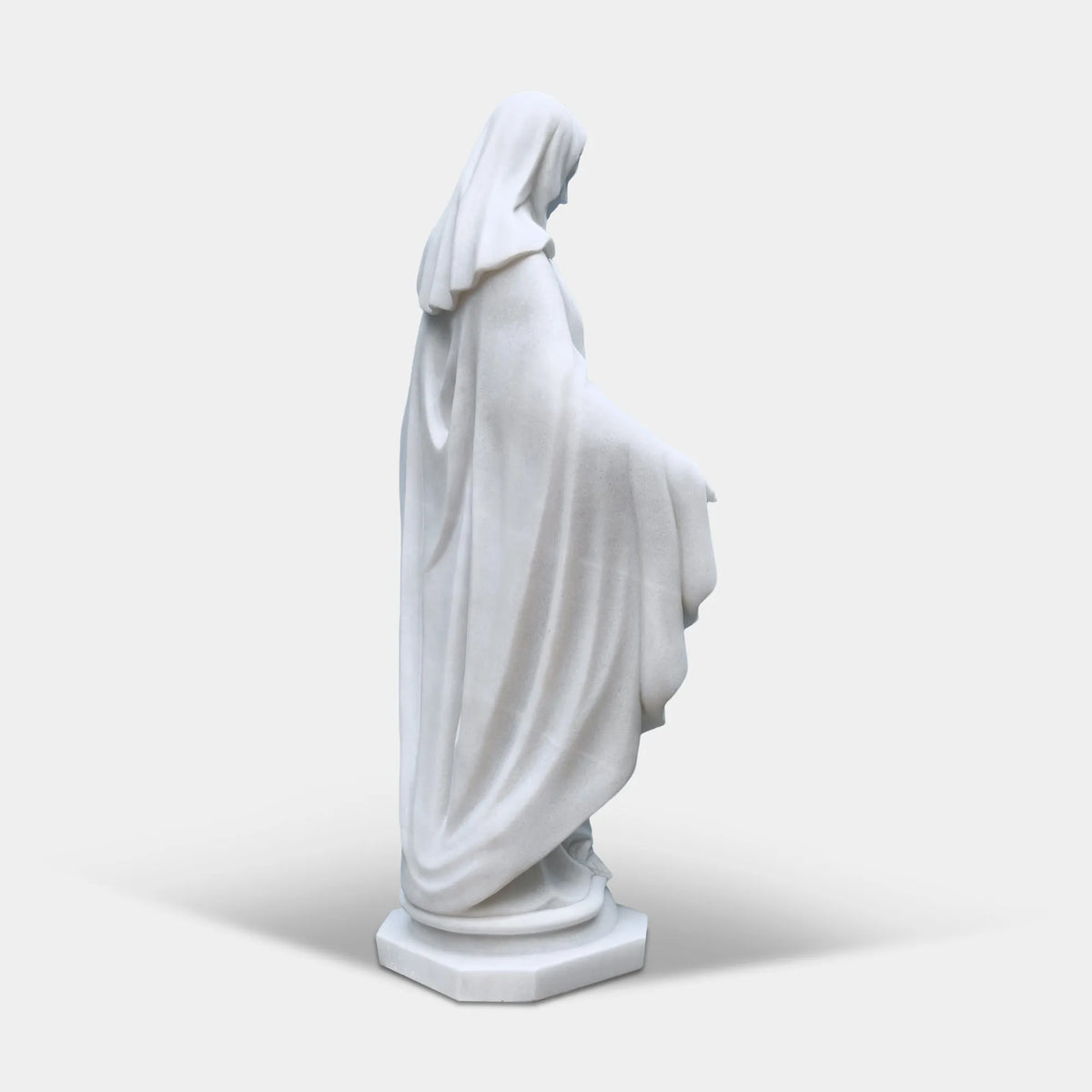 Virgin Mary statue in marble for churches,gardens,or fountains.