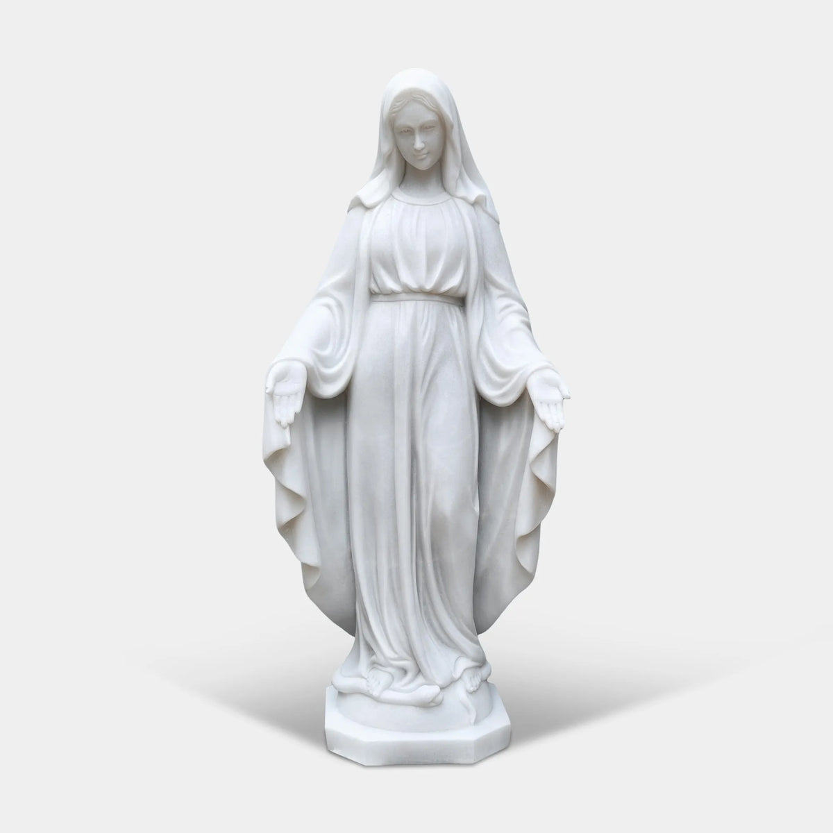 Virgin Mary statue in marble for churches,gardens,or fountains.