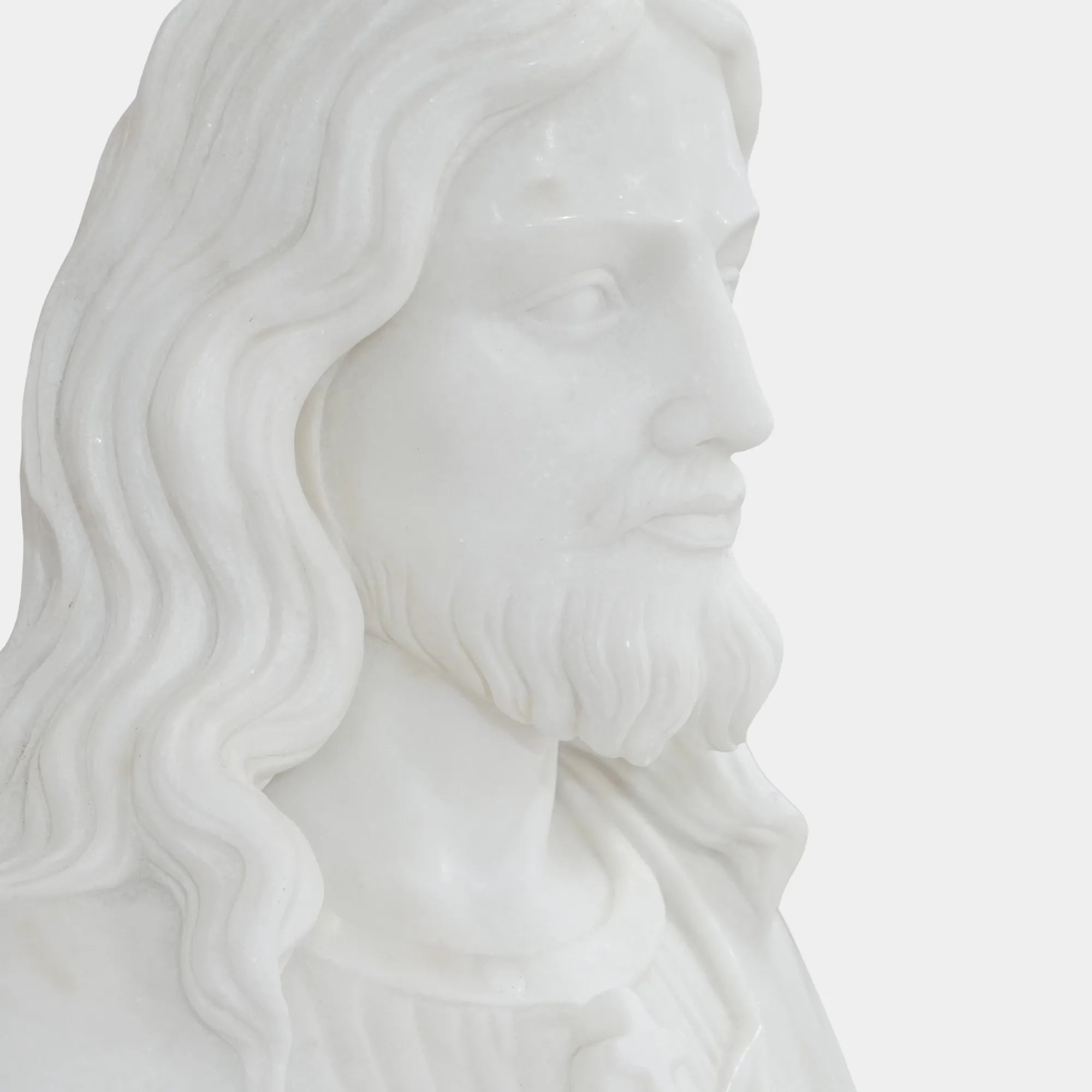 DVS Sacred Heart of Jesus Statue In White Marble for Church, Prayer Room and Memorial Garden DM100
