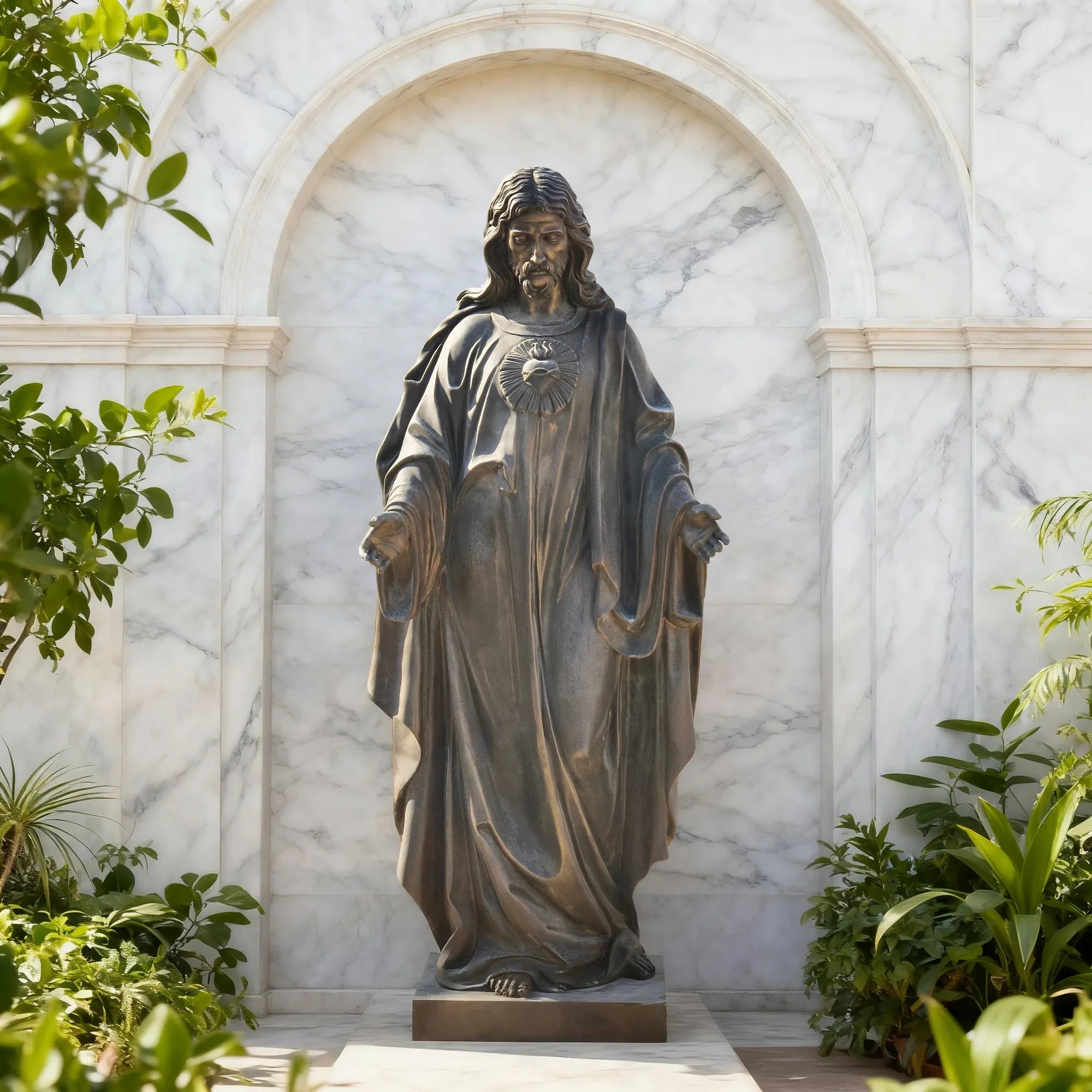 DVS Classical Bronze Statue of Jesus Christ in Serenity for Churches and Gardens DB008