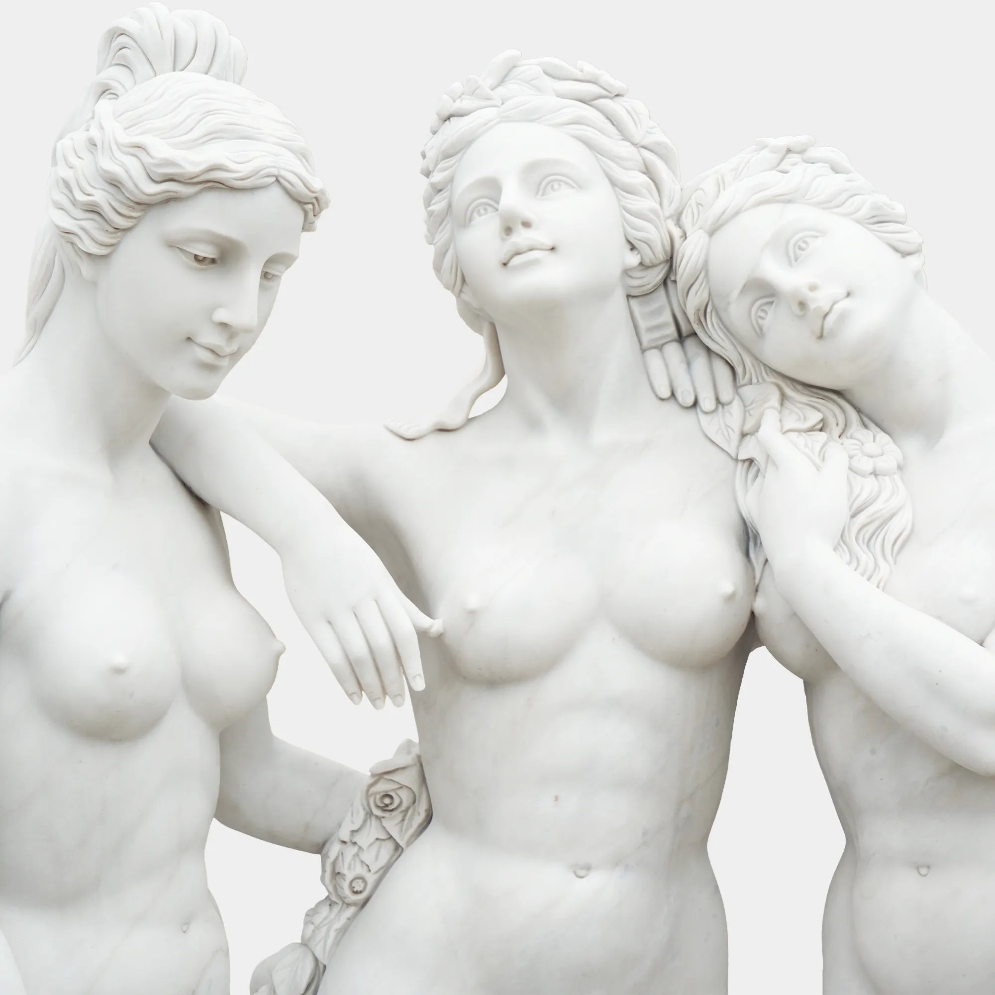 DVS Three Graces Marble Statue for Garden Patio, Courtyard Fountain and Terrace Corner DM081
