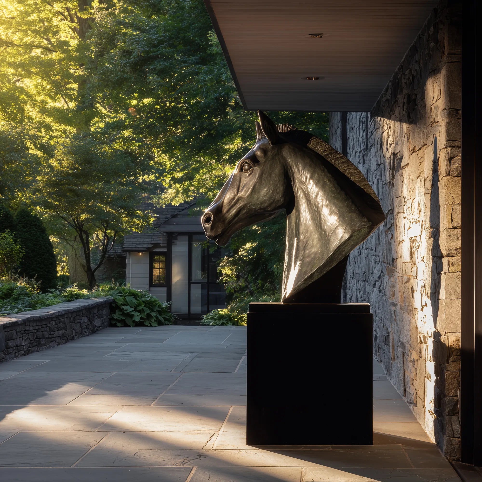 DVS Bronze Horse Head Statue for Estate Entrance and Luxury Courtyard DB092